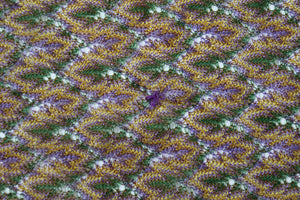 Zig Zag Knitted Shawl - Purple / Green / Yellow - LARGE