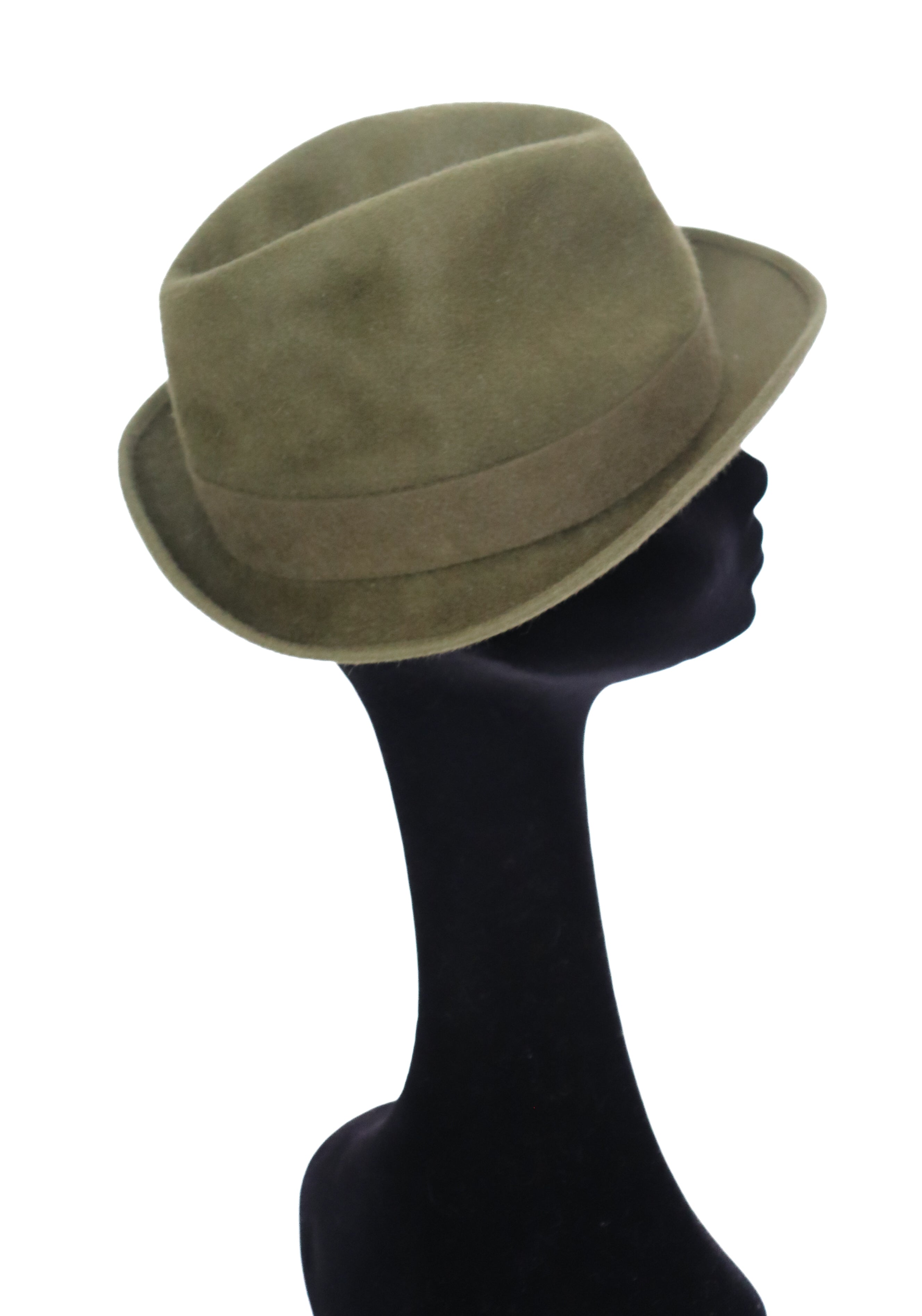 Vintage 1960s Trilby / Fedora Hat - Vanzina Pavia - Green - Small