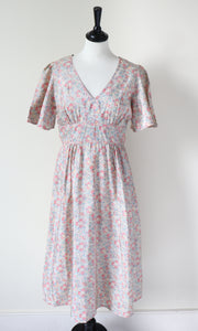 Susan Small Vintage Summer Dress - 1980s - Silk Tea Dress - Fit S / UK 10
