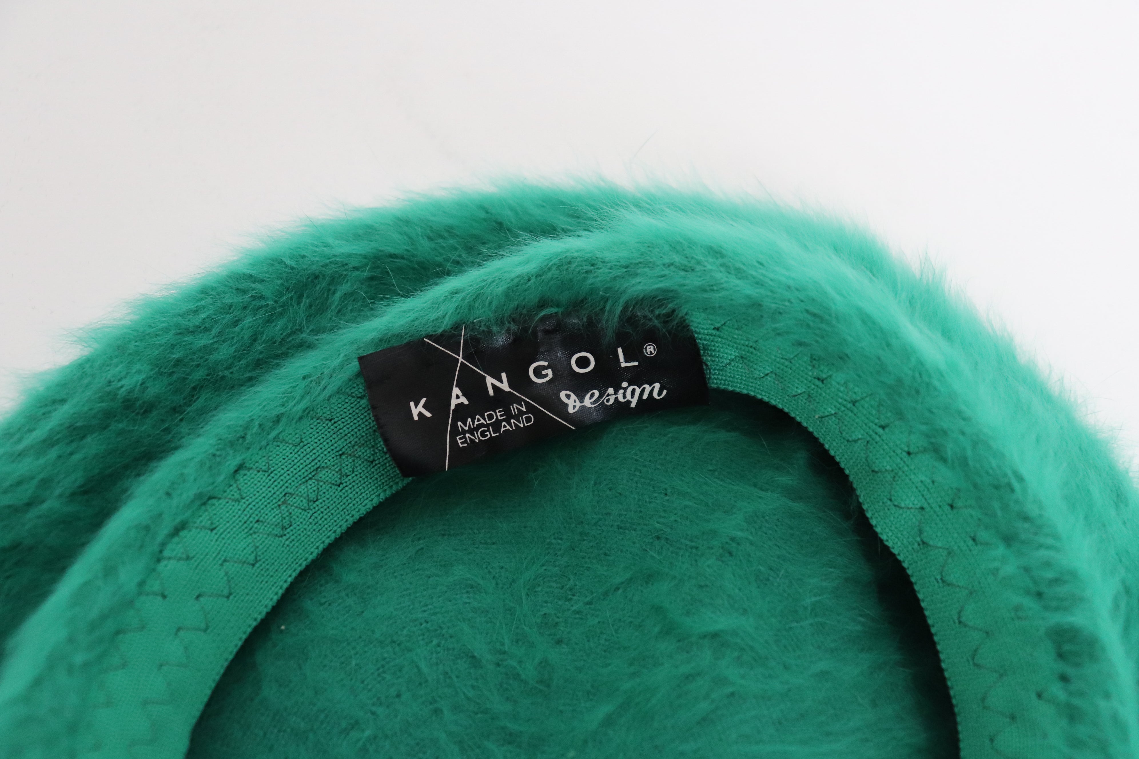 Vintage Kangol  Green Hat / Beret  - Angora / Feathers- Made in England  - M / L