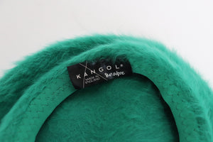 Vintage Kangol  Green Hat / Beret  - Angora / Feathers- Made in England  - M / L