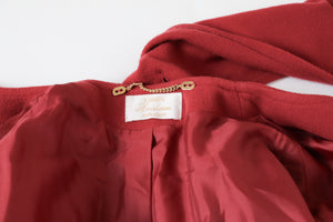 Vintage Pink Red Winter Coat - 100% Wool - Eastex 1990s  - XL / UK 16