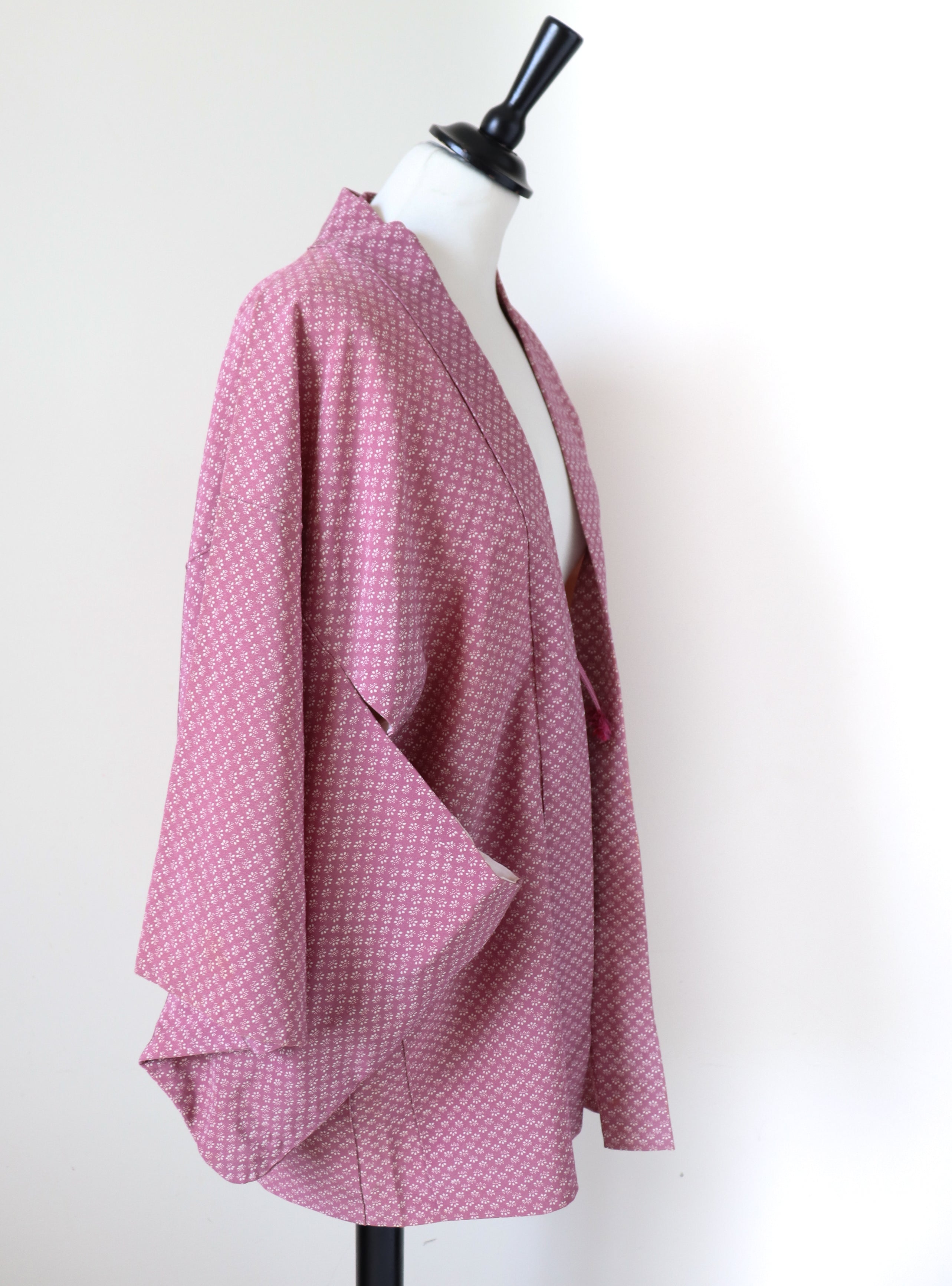Japanese Kimono Jacket - Pink Spotted Print - Fit  M - UK 12