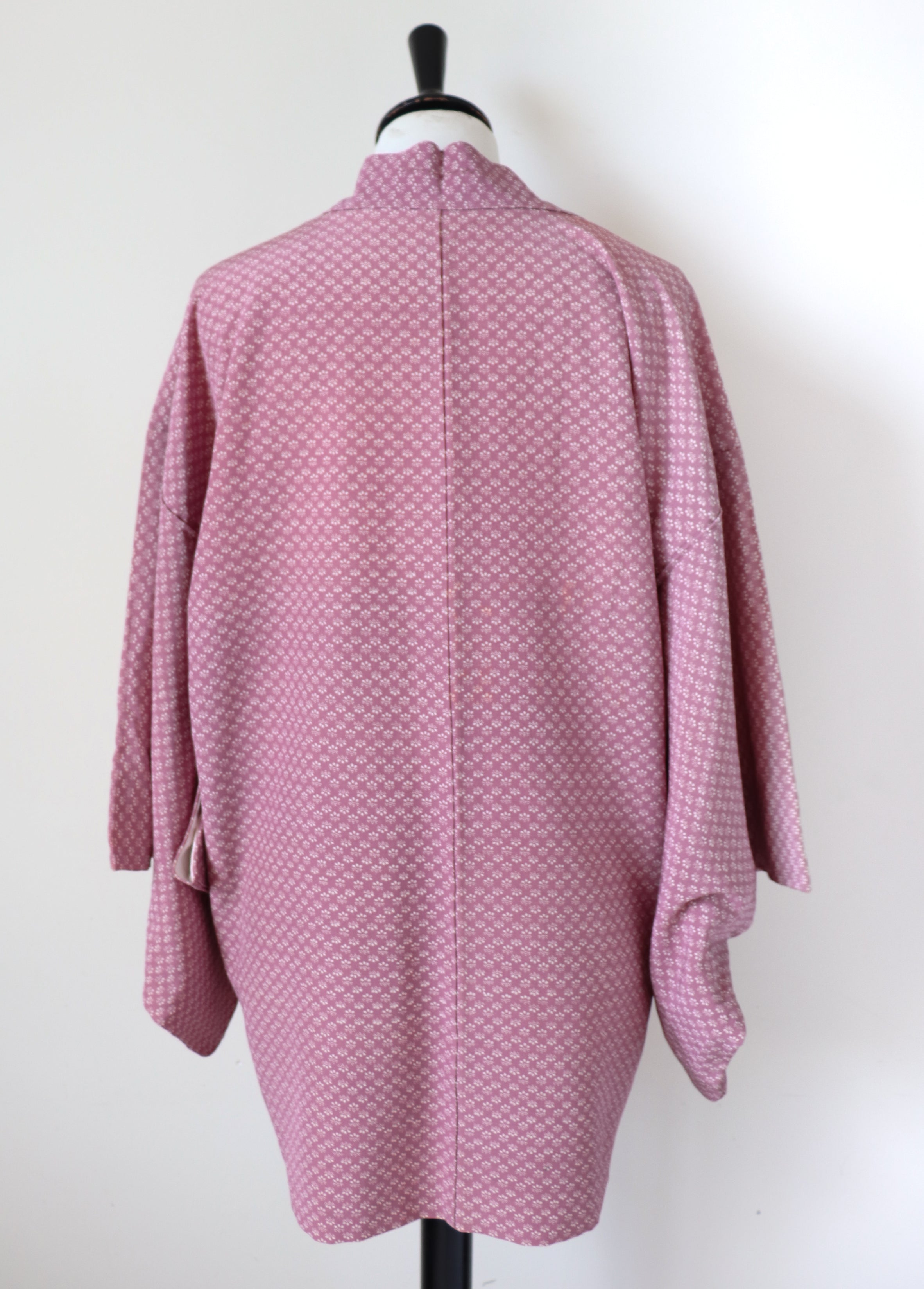 Japanese Kimono Jacket - Pink Spotted Print - Fit  M - UK 12