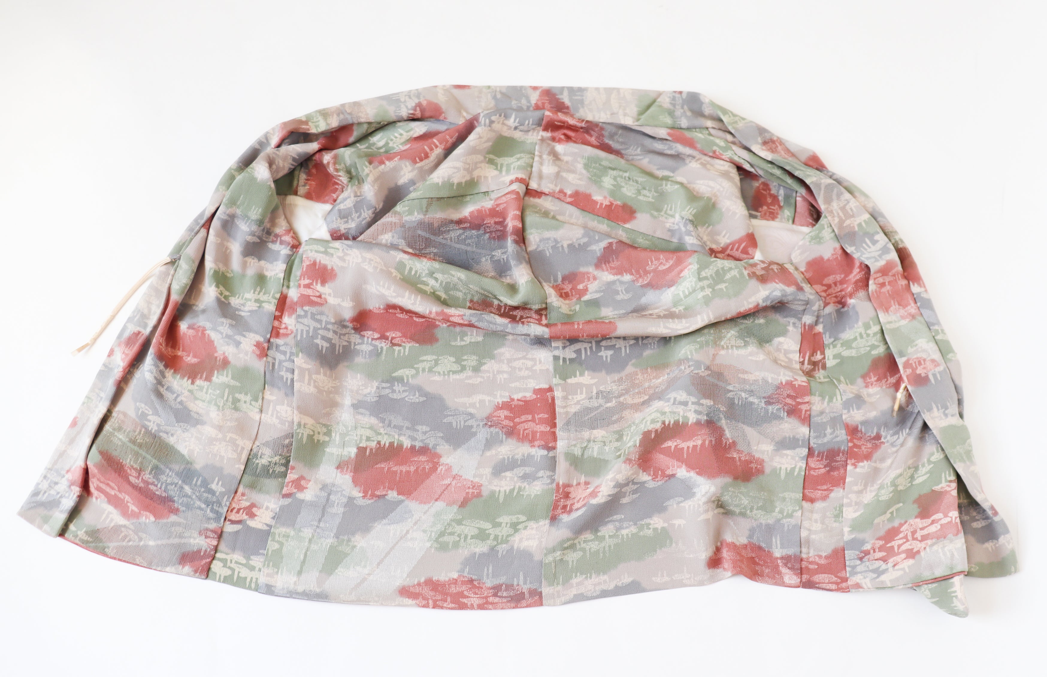 Japanese Silk Kimono Jacket - Patterned - Pink / Grey - Fit  M - UK 12