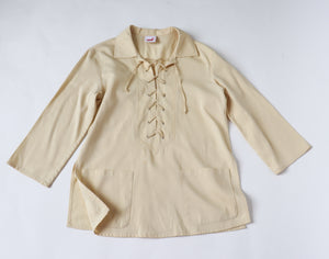 Mondi 1970s Safari Tunic Top - Cream Saharienne - Fit  M / UK 12