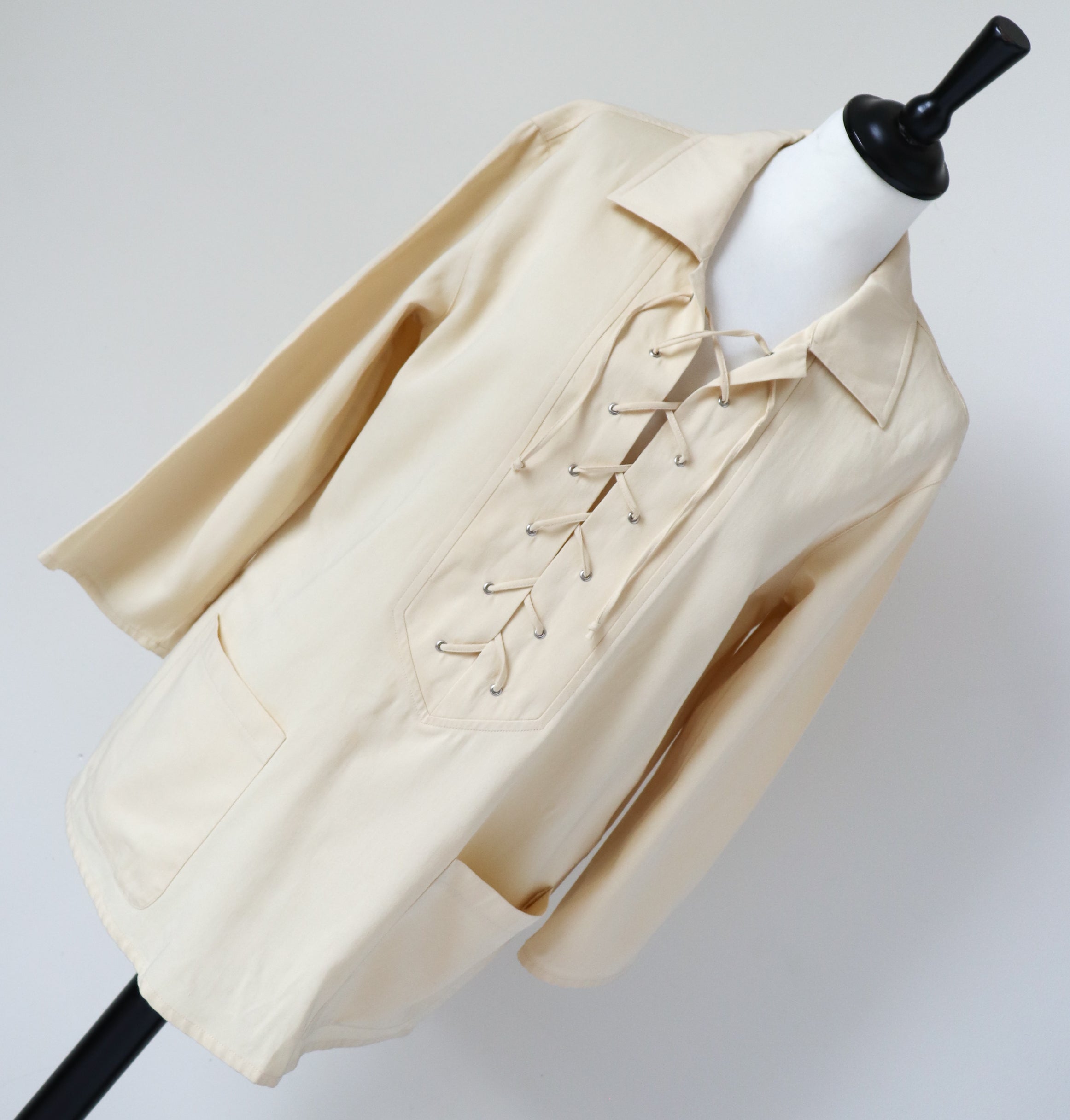 Mondi 1970s Safari Tunic Top - Cream Saharienne - Fit  M / UK 12