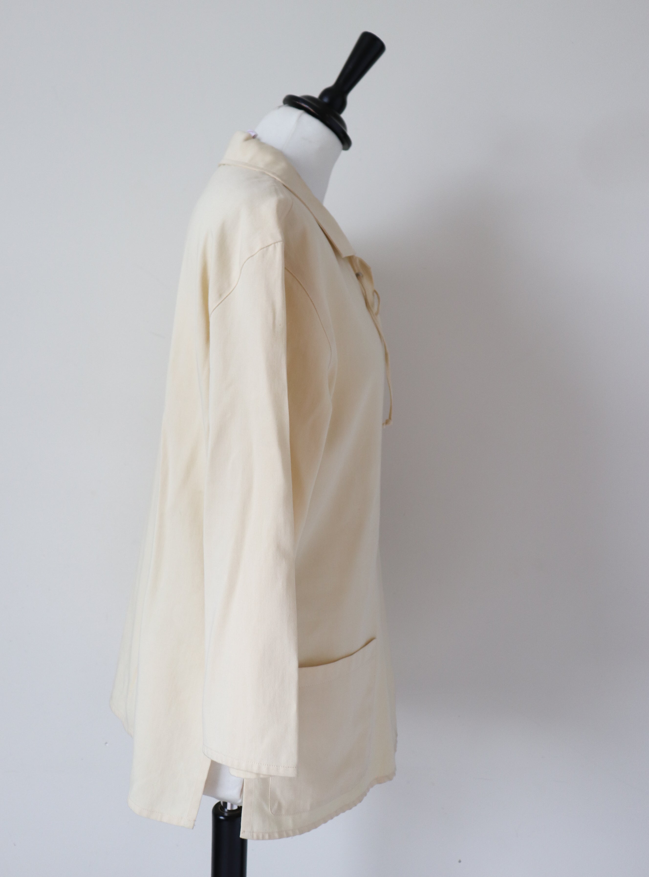 Mondi 1970s Safari Tunic Top - Cream Saharienne - Fit  M / UK 12