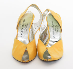 Charles Jourdan Cantilever Shoes - Yellow Leather - US 8B - Fit UK 5 / 38