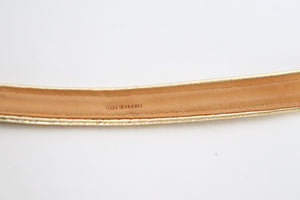 Tan Brown / Gold Leather Vintage Belt - Slim - Sepcoeur - XXS