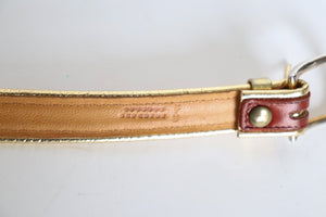 Tan Brown / Gold Leather Vintage Belt - Slim - Sepcoeur - XXS