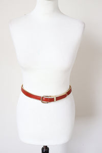 Tan Brown / Gold Leather Vintage Belt - Slim - Sepcoeur - XXS