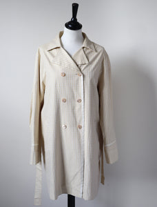 Trench Coat - Marella Cream Houndstooth - DESIGNER - Summer Coat - M / UK 12