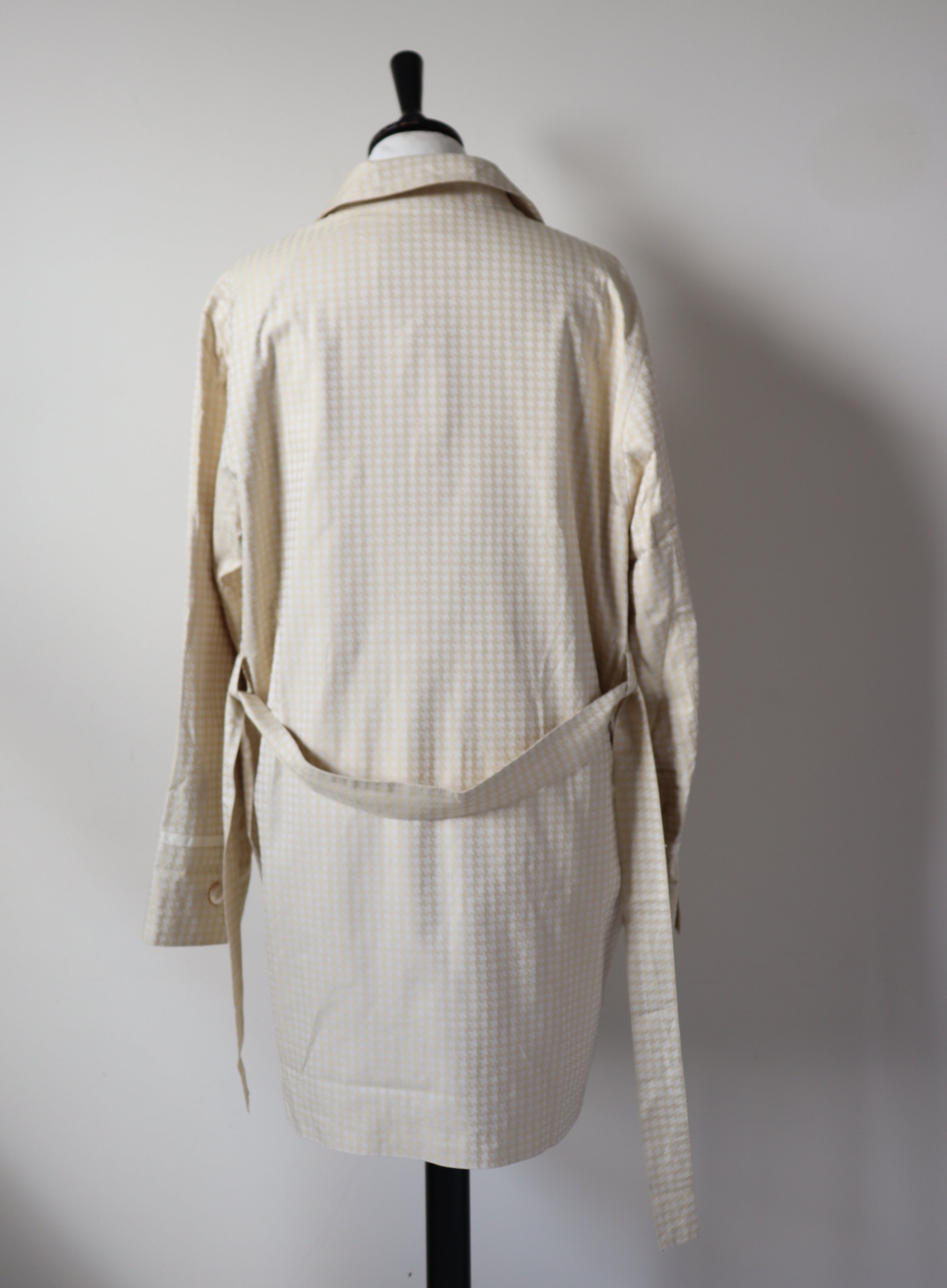 Trench Coat - Marella Cream Houndstooth - DESIGNER - Summer Coat - M / UK 12