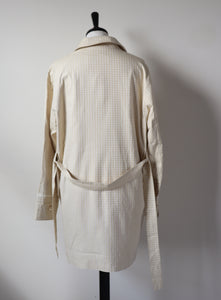Trench Coat - Marella Cream Houndstooth - DESIGNER - Summer Coat - M / UK 12