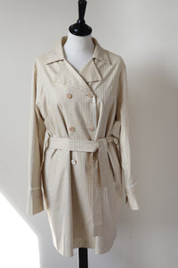 Trench Coat - Marella Cream Houndstooth - DESIGNER - Summer Coat - M / UK 12
