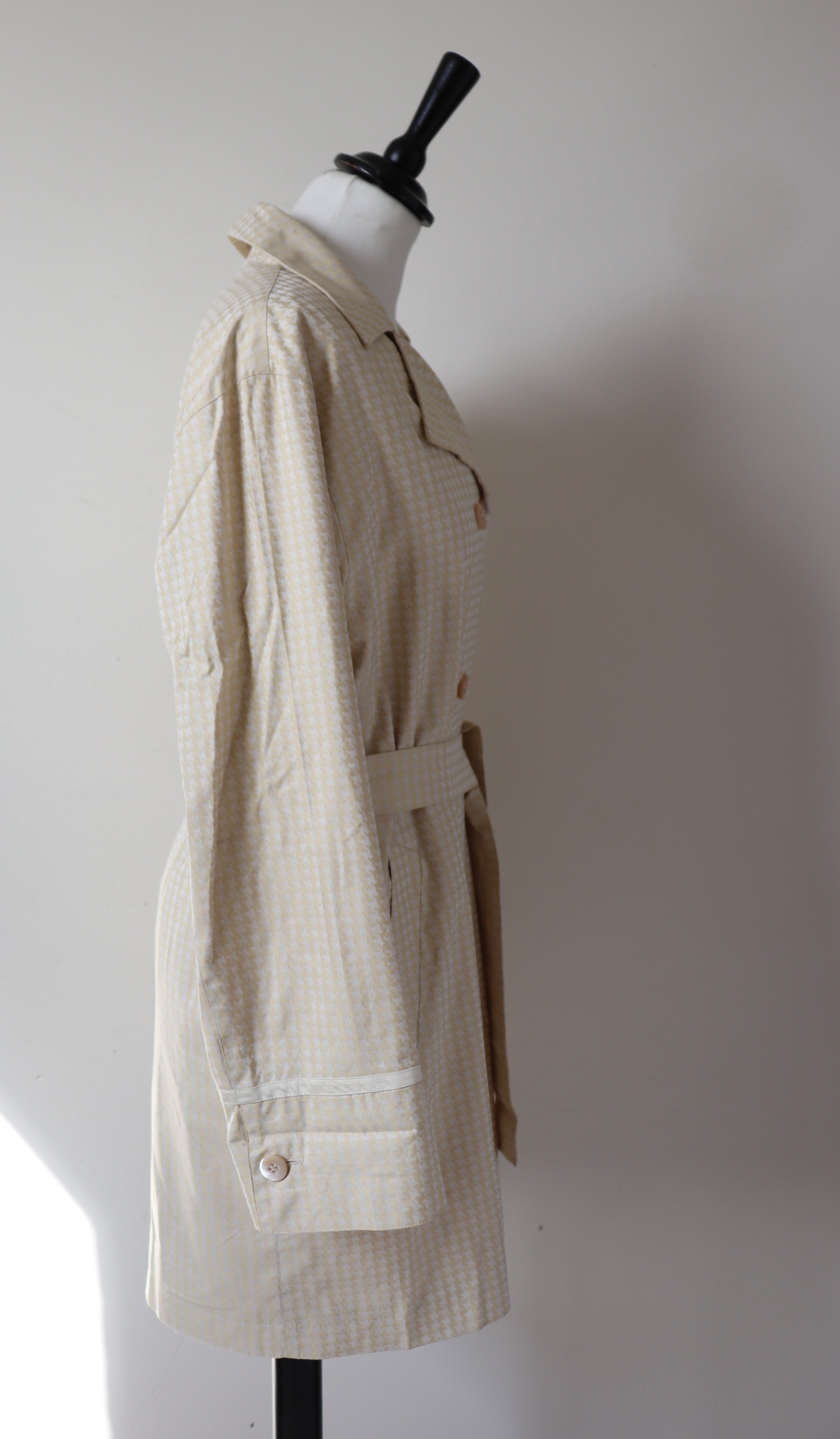 Trench Coat - Marella Cream Houndstooth - DESIGNER - Summer Coat - M / UK 12