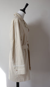 Trench Coat - Marella Cream Houndstooth - DESIGNER - Summer Coat - M / UK 12