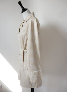 Trench Coat - Marella Cream Houndstooth - DESIGNER - Summer Coat - M / UK 12