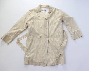 Trench Coat - Marella Cream Houndstooth - DESIGNER - Summer Coat - M / UK 12
