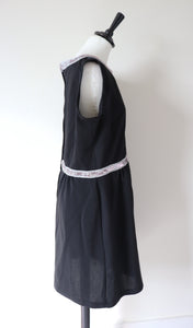 1960s Black Dress - Mod - Sequins -  Fit M / L - UK UK 12 / 14