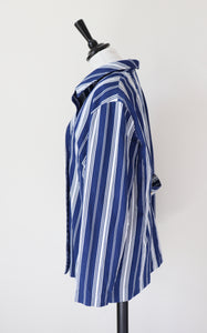 1960s Striped Blazer Jacket - Blue - XL / XXL - Fit UK 16 / 18