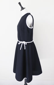 1960s Vintage Mod Dress - Tom Jones of Mayfair - Black / White - Fit L / UK 14