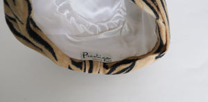 Prestige Paris Vintage Ladies Turban Hat - 1960s  - Beige Animal Print - L / XL