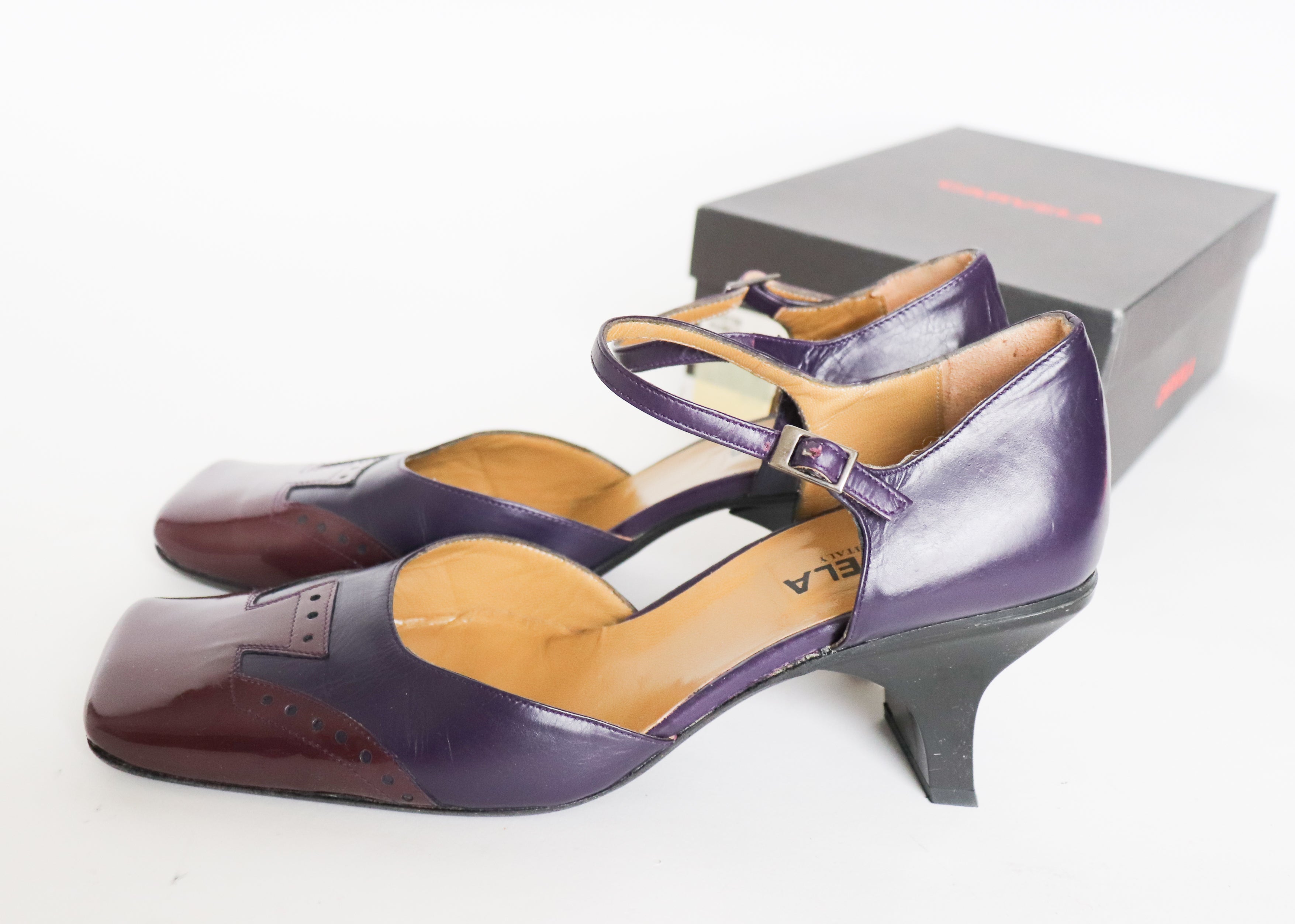 Carvela Mary Jane Shoes- Purple Leather - Label 40.5 -  Fit 40 / UK 7