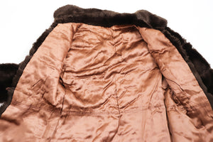 Faux Fur Vintage Coat - 1960s  1970 - Brown - S /  UK 10