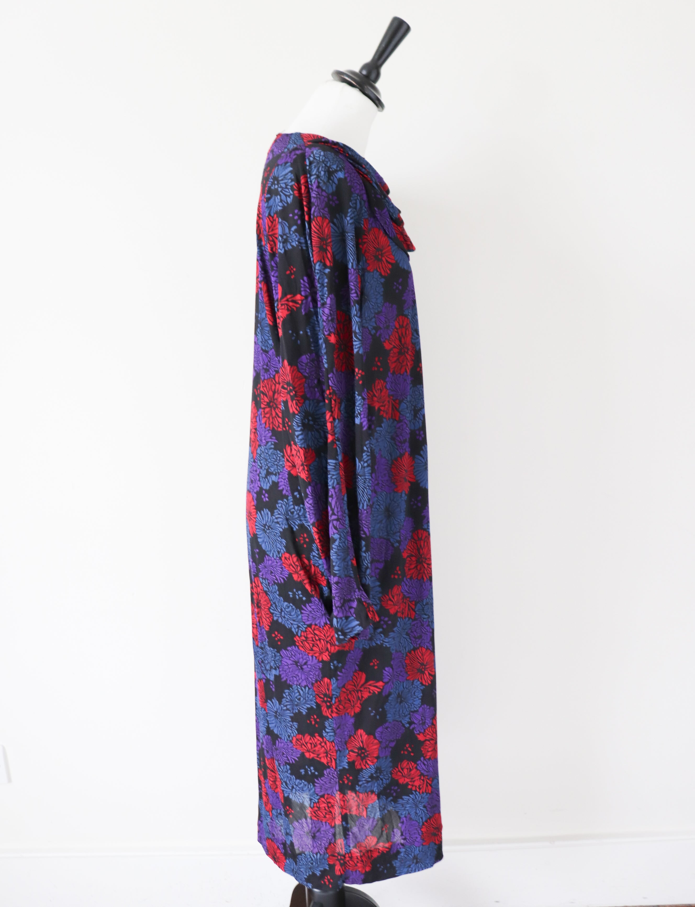 Giovannozzi  Dress - Floral Purple / Red Polyester Jersey - Fit L / UK 14 /  16