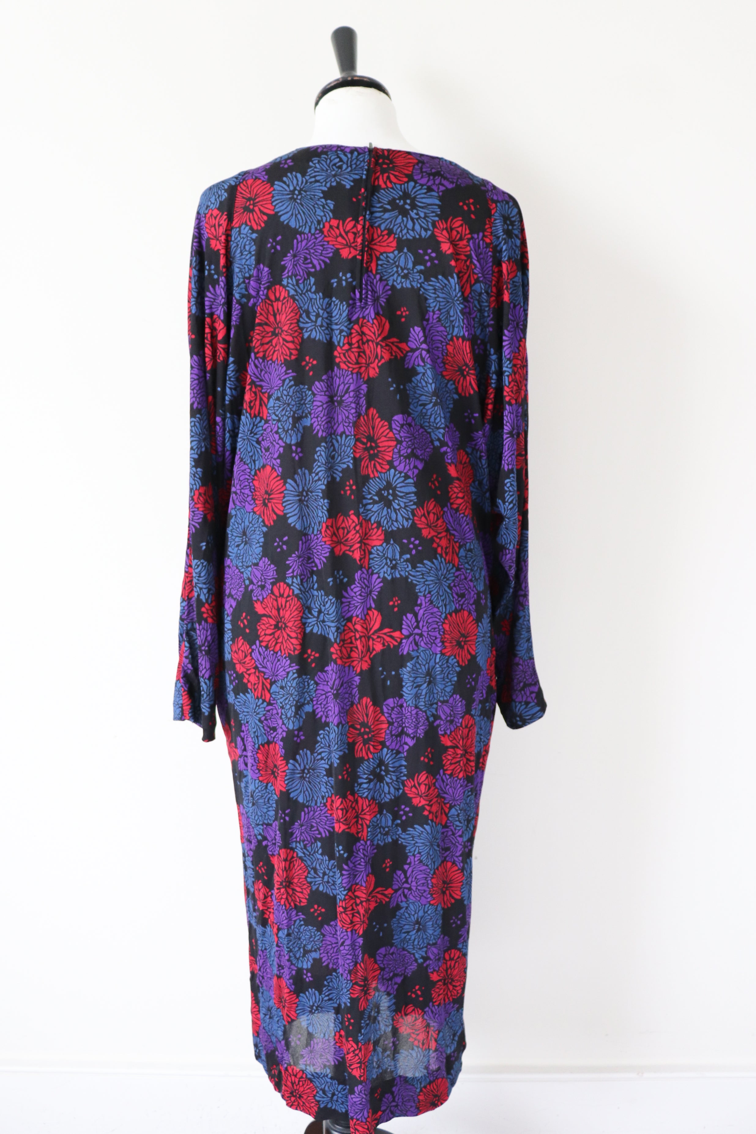 Giovannozzi  Dress - Floral Purple / Red Polyester Jersey - Fit L / UK 14 /  16