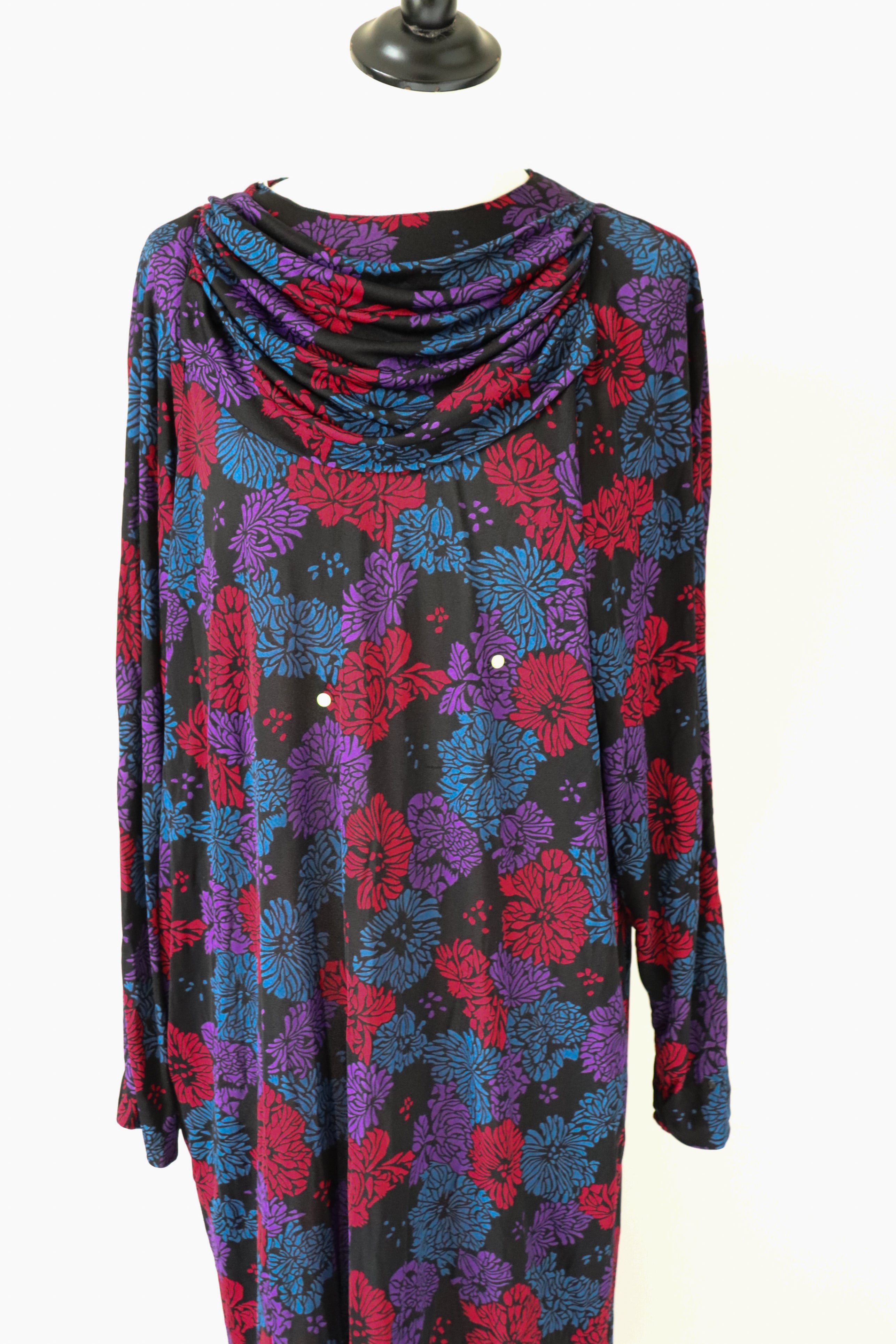 Giovannozzi  Dress - Floral Purple / Red Polyester Jersey - Fit L / UK 14 /  16