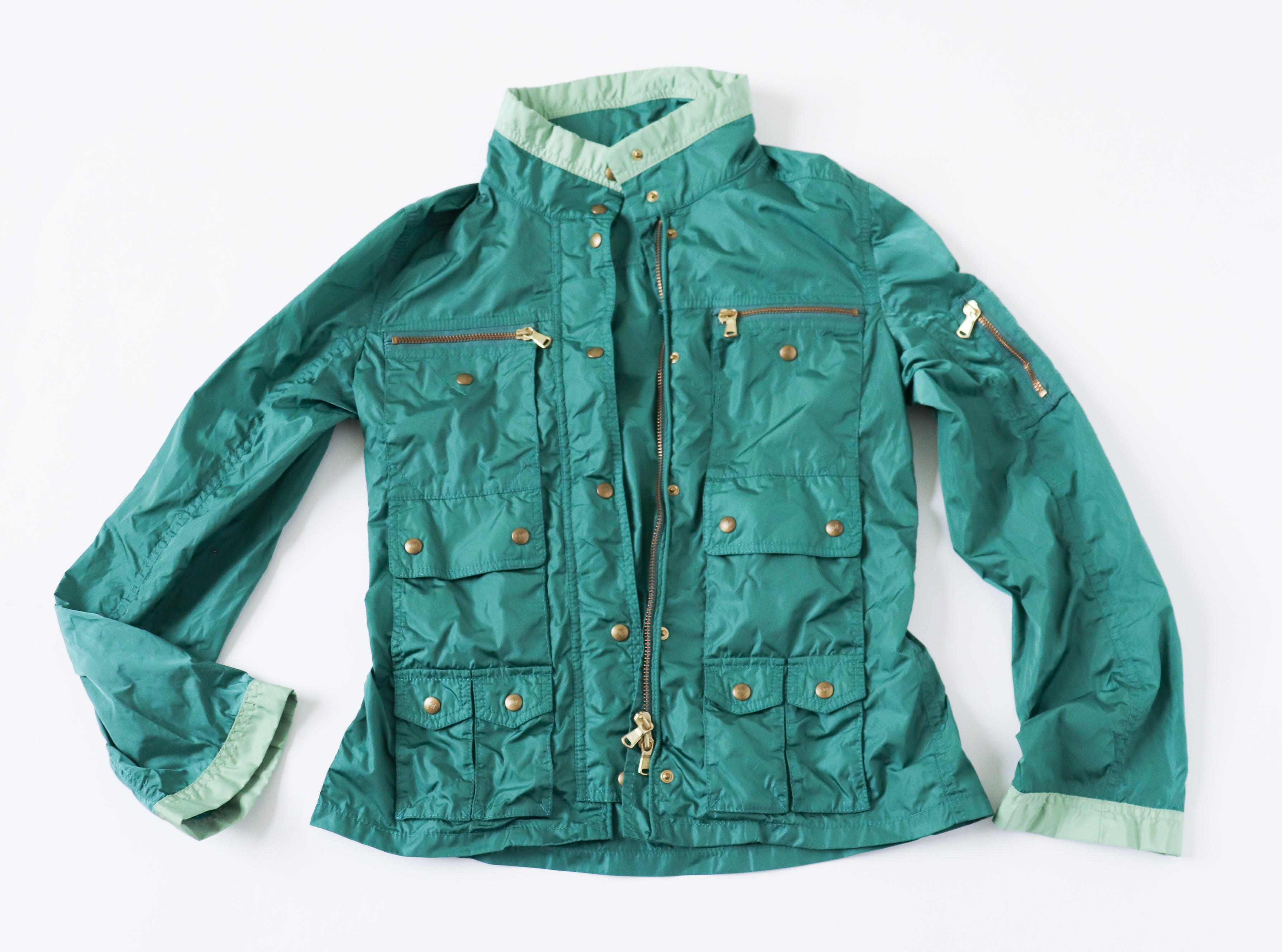 Fay Nylon Women’s Jacket / Windbreaker - Green- Field / Biker  - S / UK 10