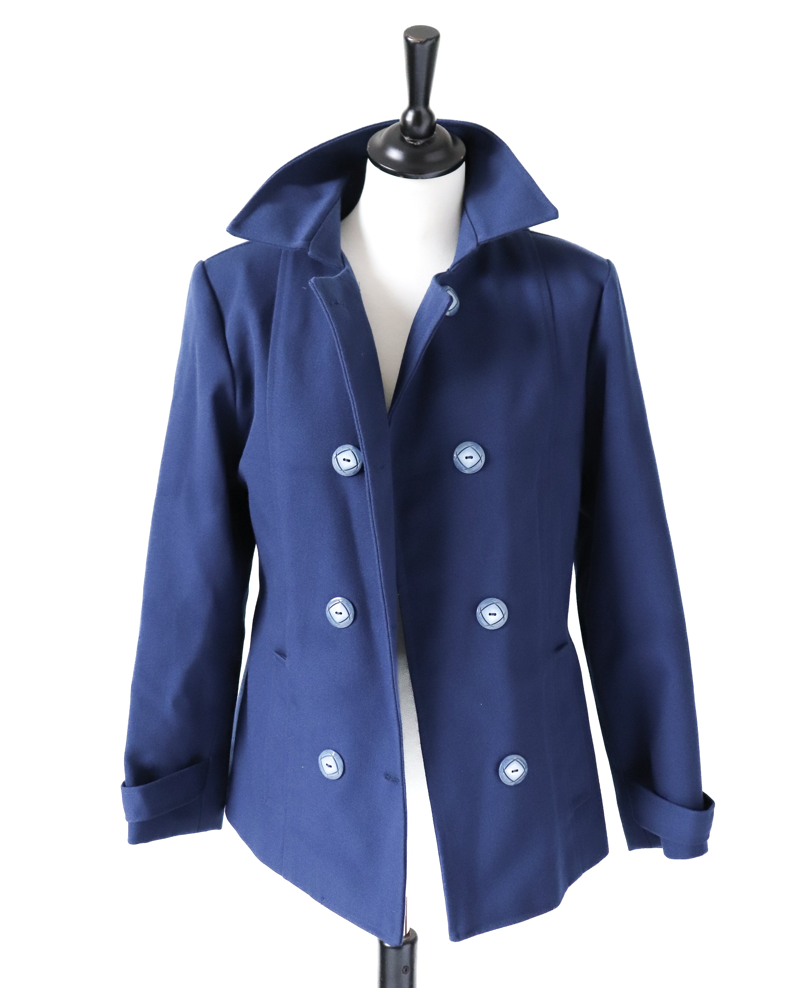 1960s Vintage Pea Coat / Jacket - Blue - S /  UK 10