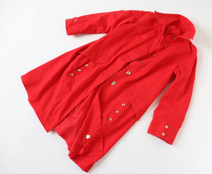 1960s Red Trench Coat - Vintage - Stoffells - Fit S / UK 10