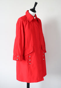 1960s Red Trench Coat - Vintage - Stoffells - Fit S / UK 10