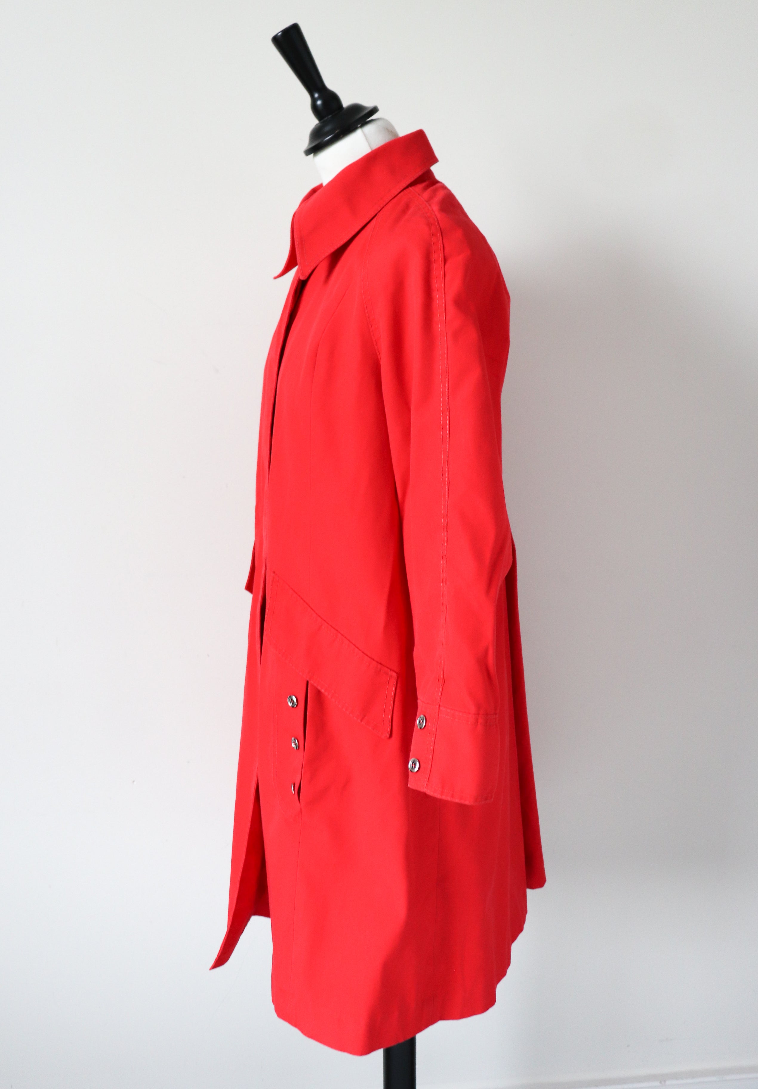 1960s Red Trench Coat - Vintage - Stoffells - Fit S / UK 10