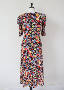 Bus Stop by Lee Bender Dress - Vintage 1970s in 1940s style - Fit UK 8 / 10