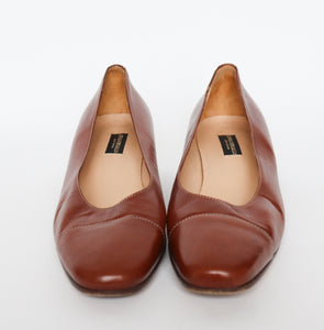 Cap Toe Vintage Pumps - Brown Leather - Livia Vergallo - Label 41 / UK 7.5 / 8