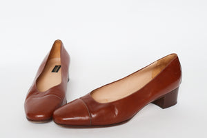 Cap Toe Vintage Pumps - Brown Leather - Livia Vergallo - Label 41 / UK 7.5 / 8