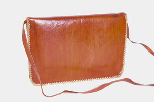 Crossbody Bag / Envelope Clutch - African Leather  - Tan Brown - Small  - Unused