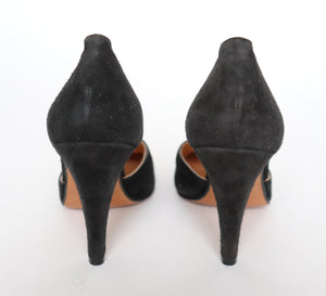 Black Suede 1980s High Heels / 1940s Style - Tuscan’s - Fit Narrow UK 5.5/6