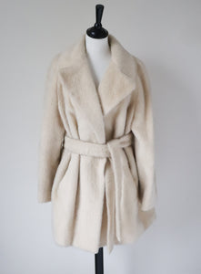 Cream Mohair Wool Coat Wool - Eastex - Vintage 1960s  - M/L  / UK 12 / 14