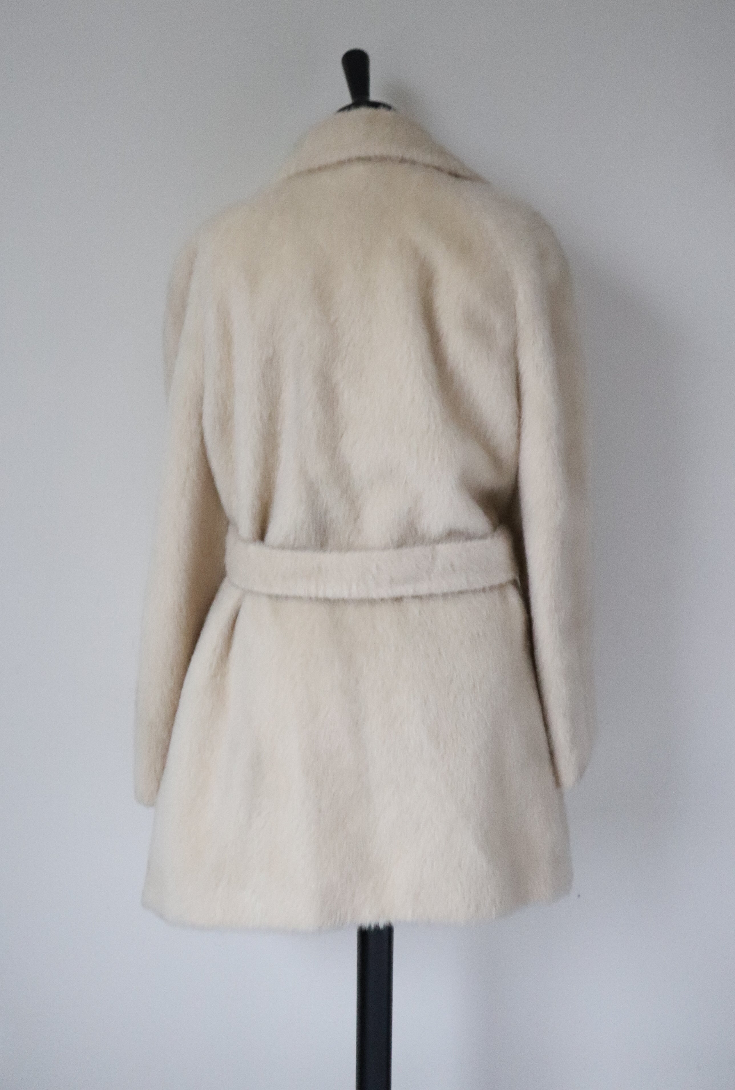 Cream Mohair Wool Coat Wool - Eastex - Vintage 1960s  - M/L  / UK 12 / 14