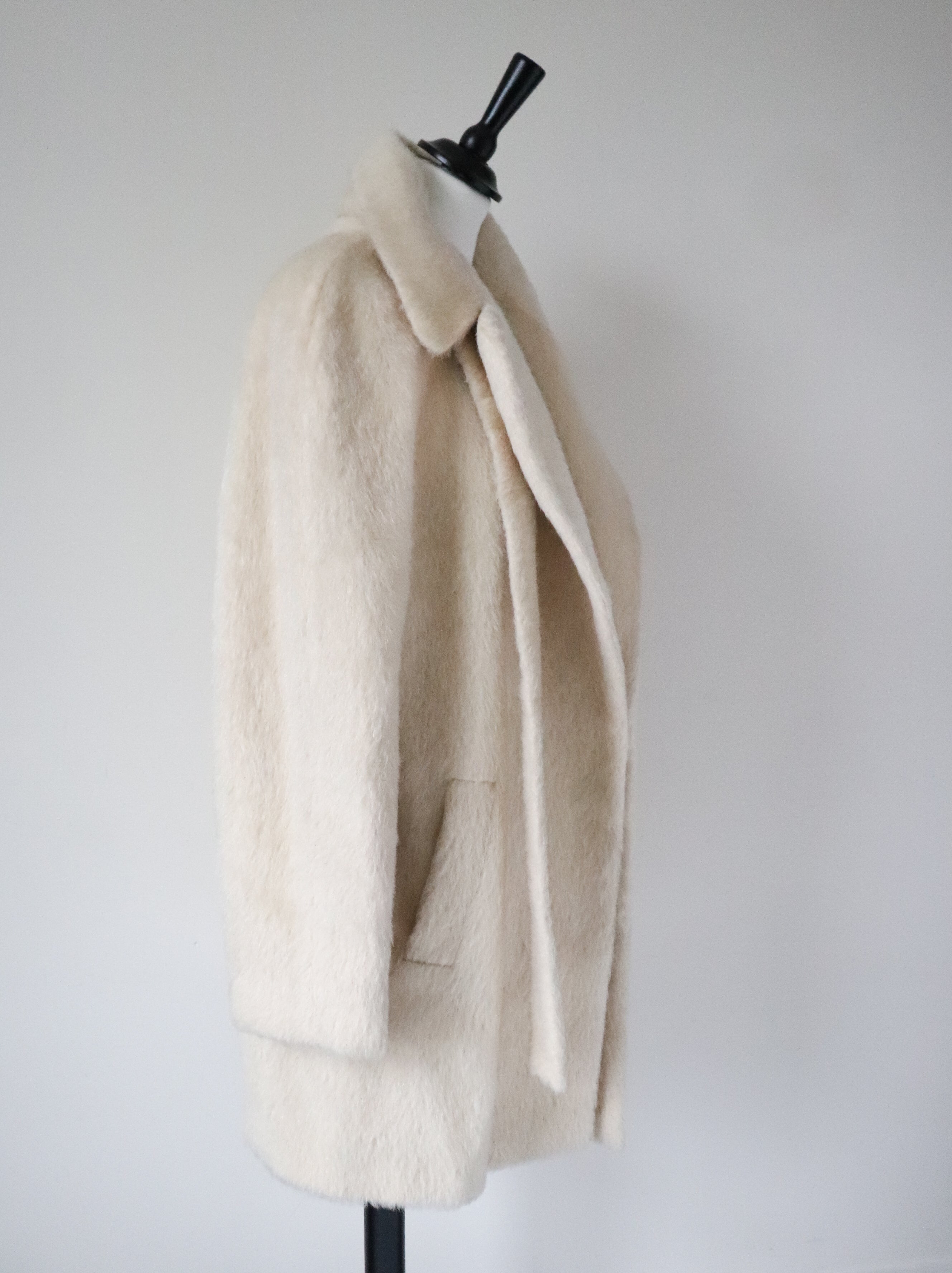 Cream Mohair Wool Coat Wool - Eastex - Vintage 1960s  - M/L  / UK 12 / 14