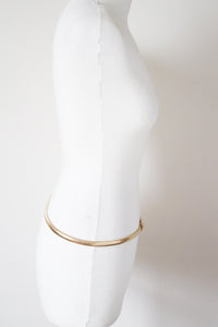 Vintage Stretchy Metal / Rhinestone Belt ( Gold Tone ) - Skinny - M/ L