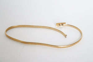 Vintage Stretchy Metal / Rhinestone Belt ( Gold Tone ) - Skinny - M/ L