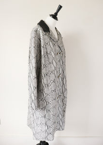 Vintage 1960s Vinyl Coat -  Snakeskin Print - XL   / UK 16