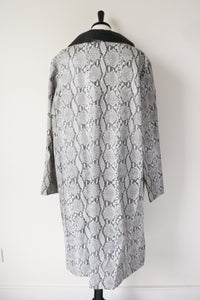 Vintage 1960s Vinyl Coat -  Snakeskin Print - XL   / UK 16